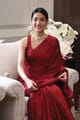 Rich Red Metallic Tissue Saree with Embellished Pallu - Dressfolk - Image 1