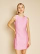 Pink Textured Jacquard Gem-Embellished Mini Shift Dress - SISTER JANE - Image 1