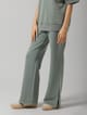 Green Cotton Terry Acid Wash Wide-Leg Trackpants - Necesera - Image 1