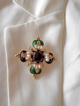 Vintage Clover Studded Brooch - Amossh - Image 1