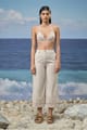 Beige Premium Cotton Lycra Relaxed Fit Culottes - Genes Lecoanet Hemant - Image 1