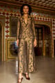 Gold/Black Floral Brocade Tailored Blazer - Dash and Dot - Image 1