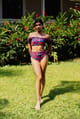 Oriental Poppy Ruche High Waist Bikini Bottom - IZSI - Image 1