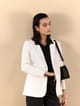 Off White Single-Breasted Tailored Blazer - Fable Street - Image 1
