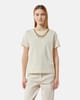 Milk Off-White Crewneck T-Shirt with Chain Neck Detail - SILVIAN HEACH - Image 1