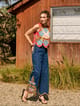 Blue High-Rise Wide-Leg Jeans with Hem Embroidery - Style Island - Image 1