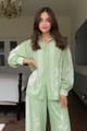 Green Floral Printed Cotton Button-Down Shirt - Style Island - Image 1