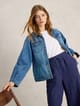 Mid Denim Button-Front Denim Jacket with Chest Pockets - White Stuff - Image 1