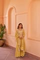 Yellow Organza Embroidered Lehenga Set with Dupatta - NARAYANI VASTRA - Image 1