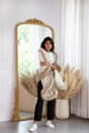 Off-White Wool Stole with Faux-Fur Border Trim - Rhe-Ana - Image 1