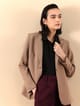 Brown Single-Breasted Tailored Blazer with Lapel Collar - Fable Street - Image 1