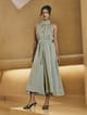 Sea Green Satin Halter Neck Belted Wide-Leg Jumpsuit - HOUSE OF FETT - Image 1