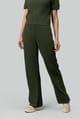 Olive Ottoman Rib Wide-Leg Lounge Pants - Necesera - Image 1