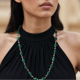 Carved Green and Small Pearl Chain - Kesya - Image 1