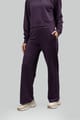 Plum Cotton Terry Wide-Leg Trackpants - Necesera - Image 1