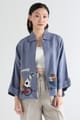 Midblue Zipper Shacket - Linen Bloom - Image 1