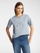 Baby Blue Embroidered Cotton Jersey T-shirt - ELENA MIRO - Image 1