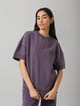 Plum Acid-Wash Short Sleeve Crew Neck Sweatshirt - Necesera - Image 1