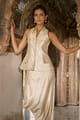Ivory Brocade Tailored Peplum Waistcoat - Dash and Dot - Image 1