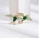 Twin Emerald Lovebird Brooch - Queens Closet by Neha - Image 1