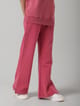 Red Cotton Terry Acid Wash Wide-Leg Trackpants - Necesera - Image 1