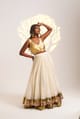 Golden Silk Chanderi Lehenga Set with Gotta Work - Gotta Kinari - Image 1