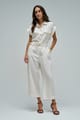 Light Beige Belted Shirt Jumpsuit with Button Front - SALSA JEANS - Image 1
