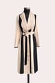 Oat and Black Colorblock Belted Trench Coat - Our Love - Image 1