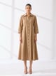 Beige Cotton Muslin Midi Shirt Dress - Basanti Kapde aur Koffee - Image 1