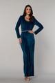 Serena Velvet Jumpsuit Green color