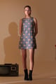 Daisy Lattice Shift Dress Blue color