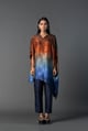 Array Leafy Rusty Blue Kurta Set Blue color