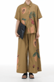 Honey Peach Printed Co-Ord Set Brown color