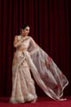 Mohtarma'S Rose Garden Saree Set Ivory/Off White color