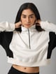Cloudfoma Colourblock Crop Half-Zip Pullover Black/White color