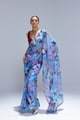 Lyla Organza Saree Blue color