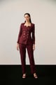 Double Breast Blazer Set Maroon color
