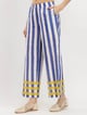 Cotton Stripe Trousers - Blue & Yellow - Pink Fort - Image 1