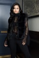 Raven Fur Gilet Black color