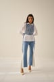 Foxine Crystal Denim Set White/Blue color