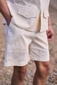 Schiffli Shorts Beige color