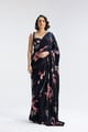 Kiara Pre-Stitched Saree Black color