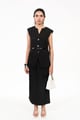 Black Magic Waistcoat Skirt Co-Ord Set Black color