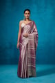 Gauhar Tissue Fabric Purple & Silver Sarees Purple/Silver color