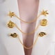 Knobbed Whelk Link Brooch Gold color