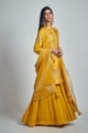 Nasira- Habutai Silk Gota Patti Embroidered Kurta with Garara and Dupatta Happy Yellow color