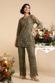 Zora Lace Co-Ord Set Olive color