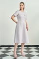Tweed Long Dress Lilac color