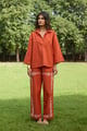 Rust Cross Stitch Embroidered Set Rust color