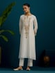 Notched Neck Long Yoke Kurta Ivory color